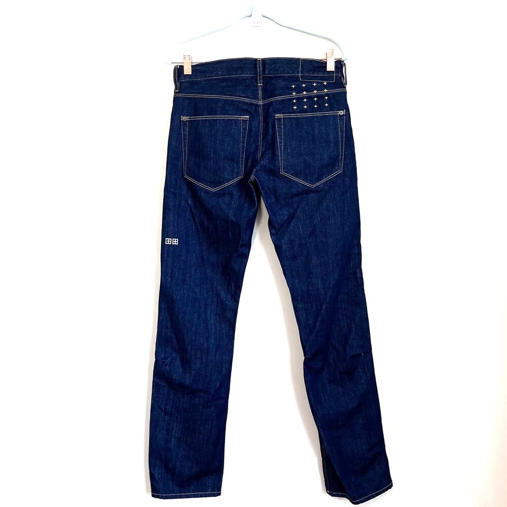 Ksubi‎ Dee Dee Mens Jeans Size 31 Raw Rinse Indigo Denim Button Fly Embroidery